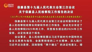 保康县第十九届人民代表大会第三次会议关于保康县人民检察院工作报告的决议